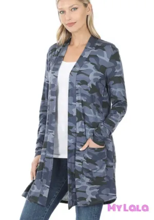 Navy Camo Cardigan
