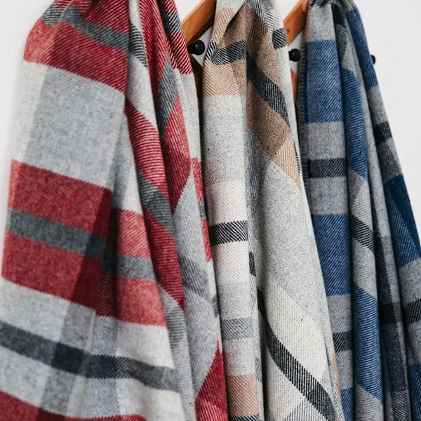 Northfield Plaid Wool Throw Blanket
