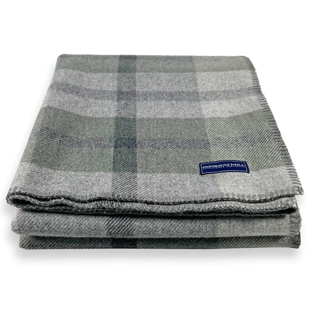Northfield Plaid Wool Throw Blanket