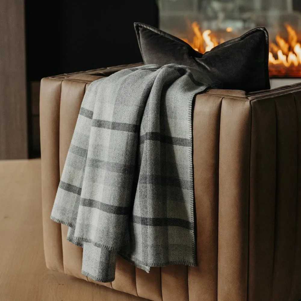 Northfield Plaid Wool Throw Blanket