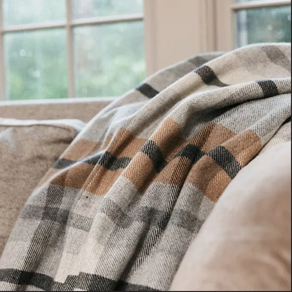 Northfield Plaid Wool Throw Blanket