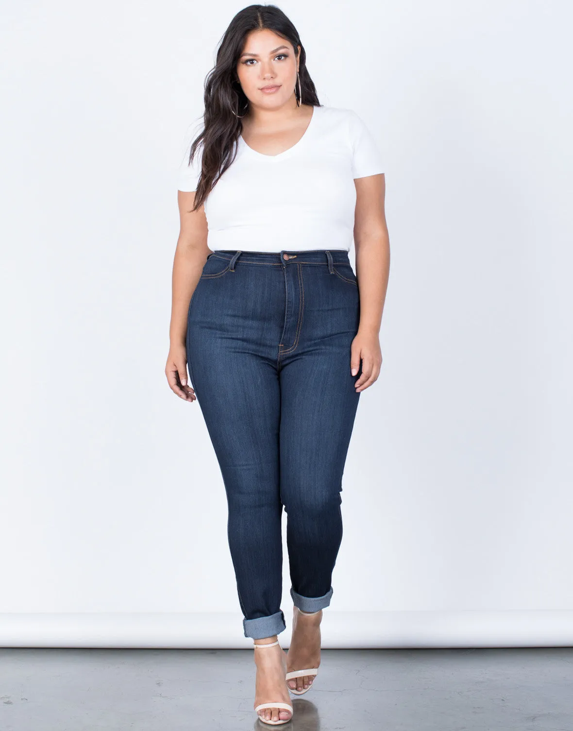 Plus Size High Waisted Skinny Jeans