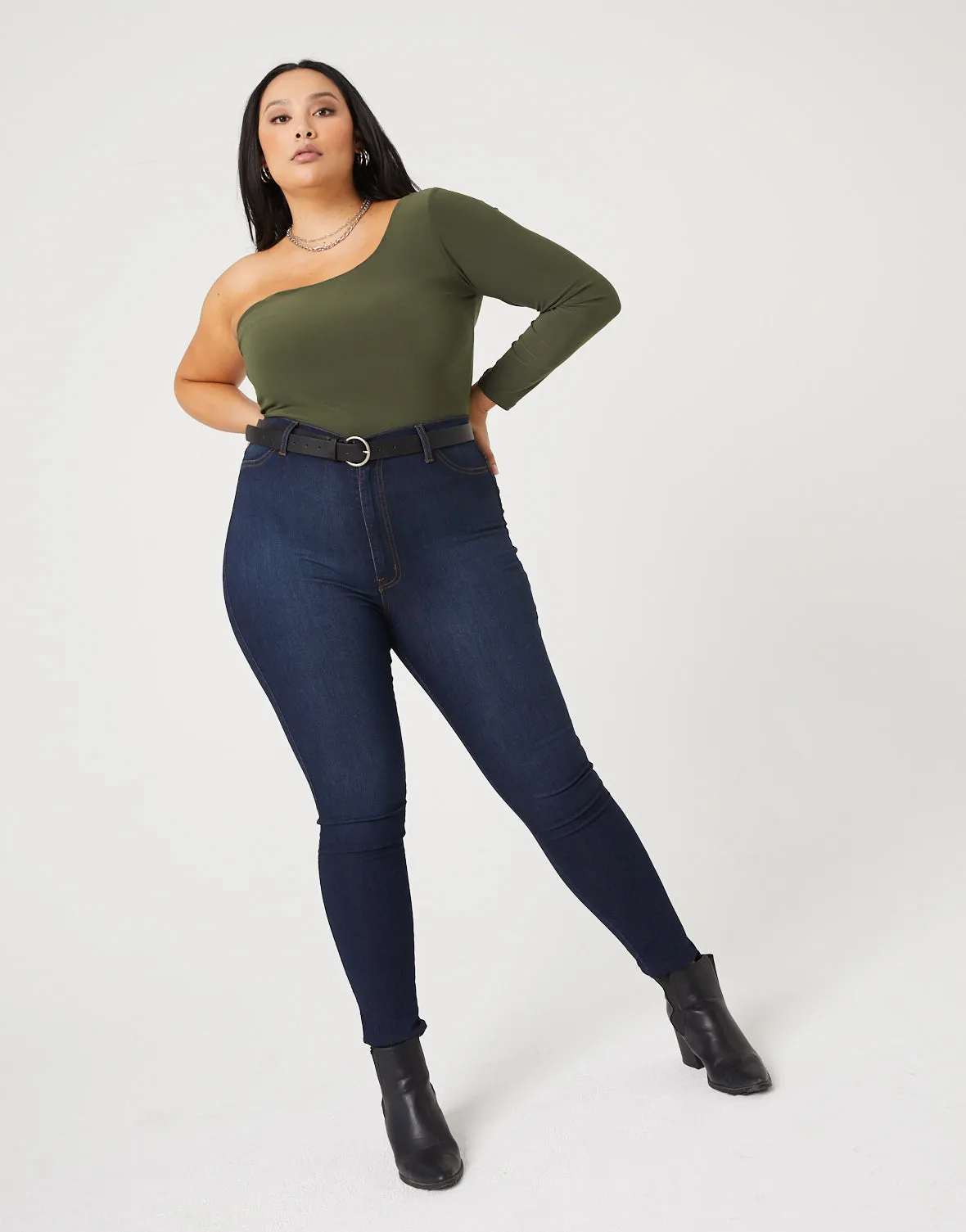 Plus Size High Waisted Skinny Jeans