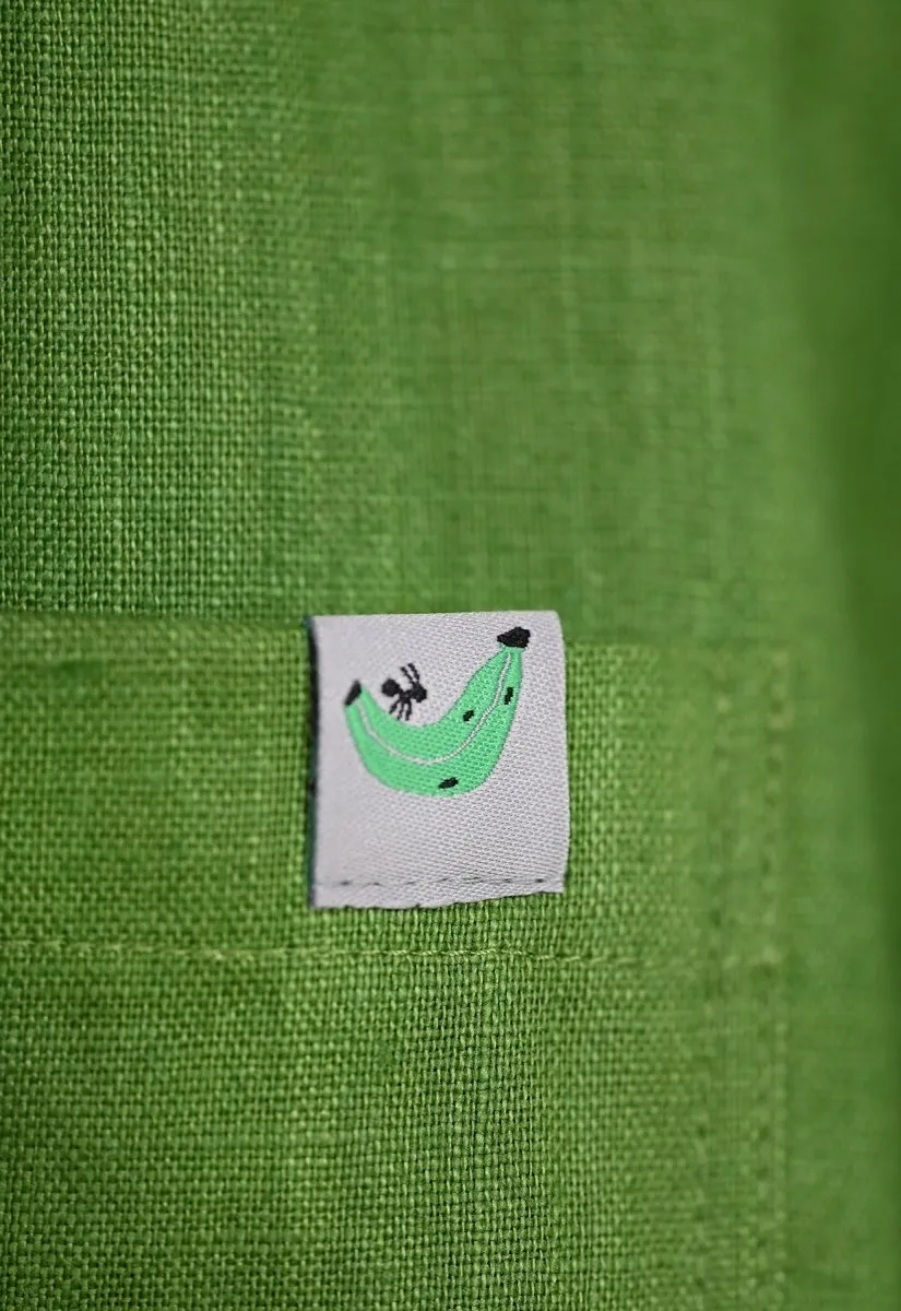"Tutti Frutti" Linen Shirt - Plantain Green