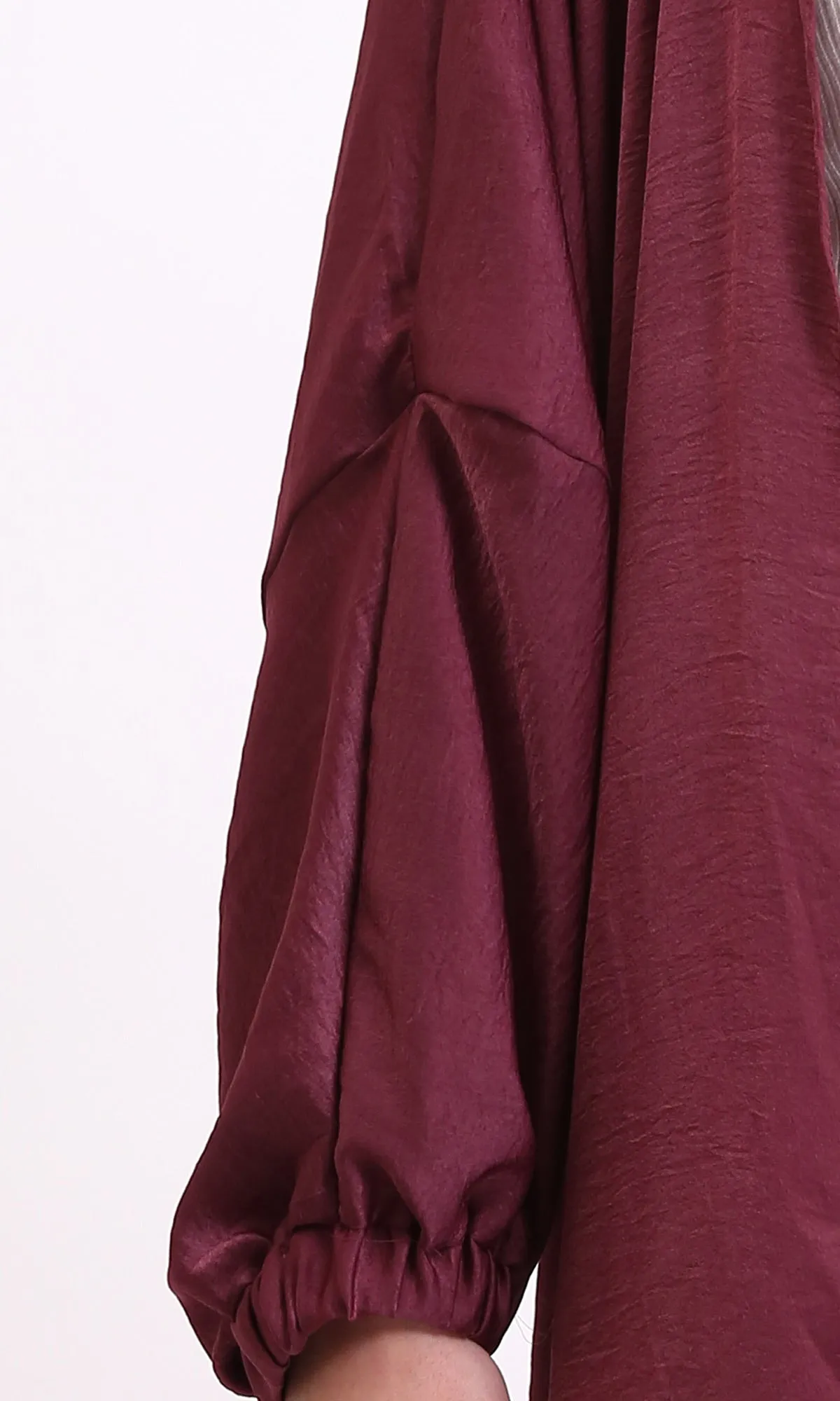 R207943 - Slip On Textured Long Cardigan - Maroon