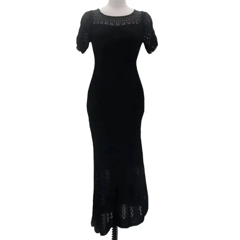Retro Knitted Long Fishtail Dress