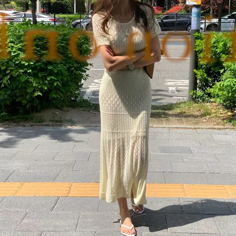 Retro Knitted Long Fishtail Dress