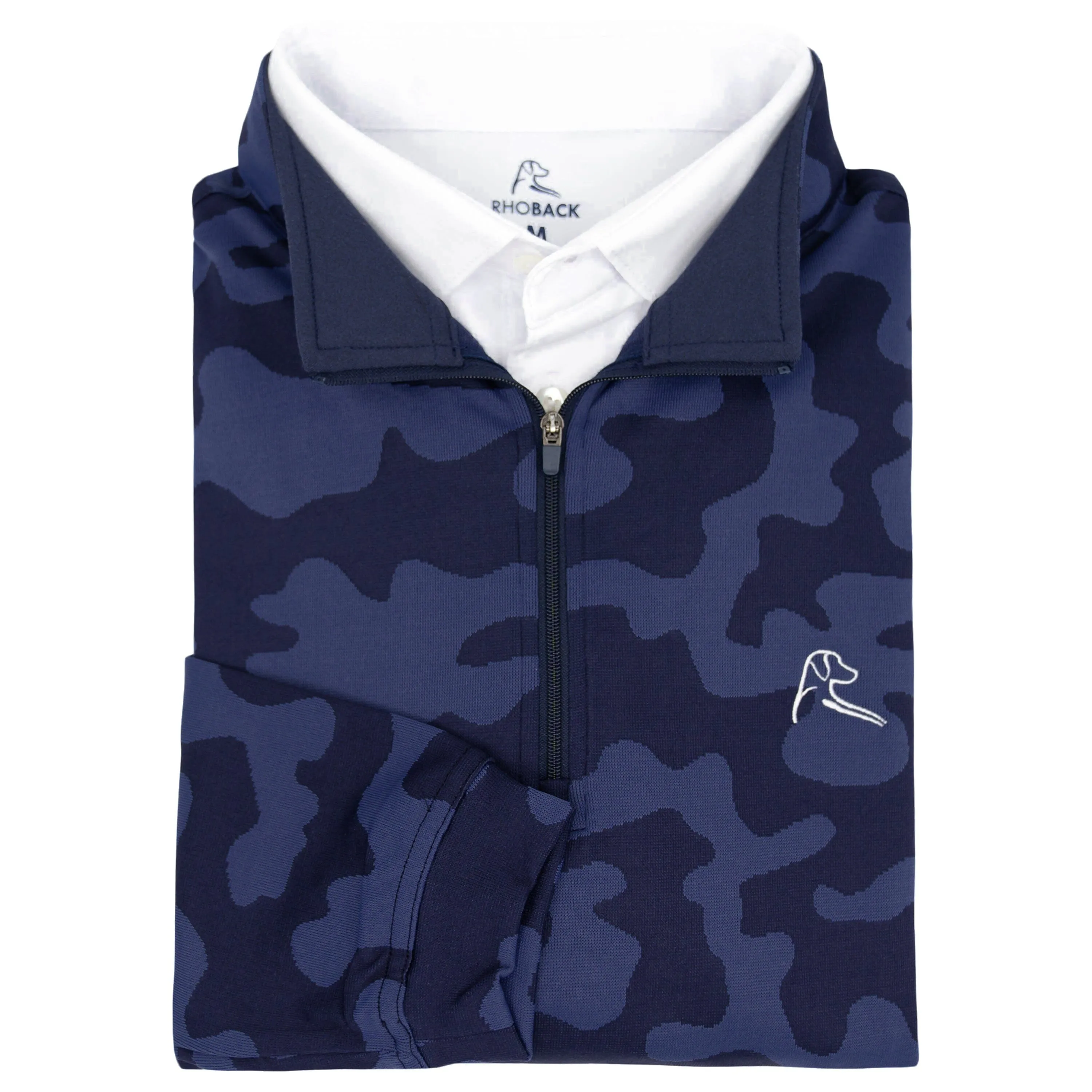 Ruck Camo Jacquard Performance Q-Zip | The Ruck Camo - Fleet Navy/Slate Blue