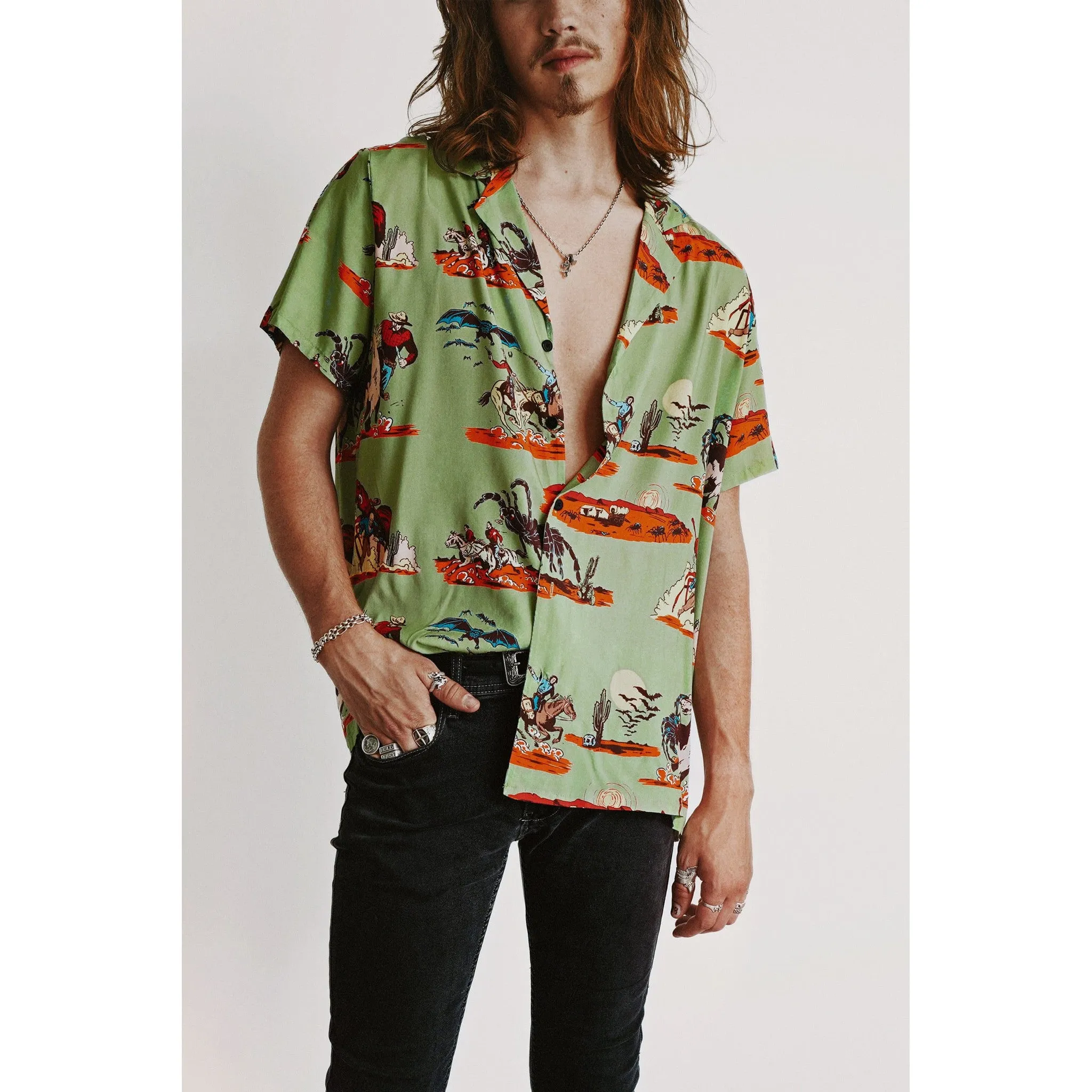 Spooky Western Button-Up