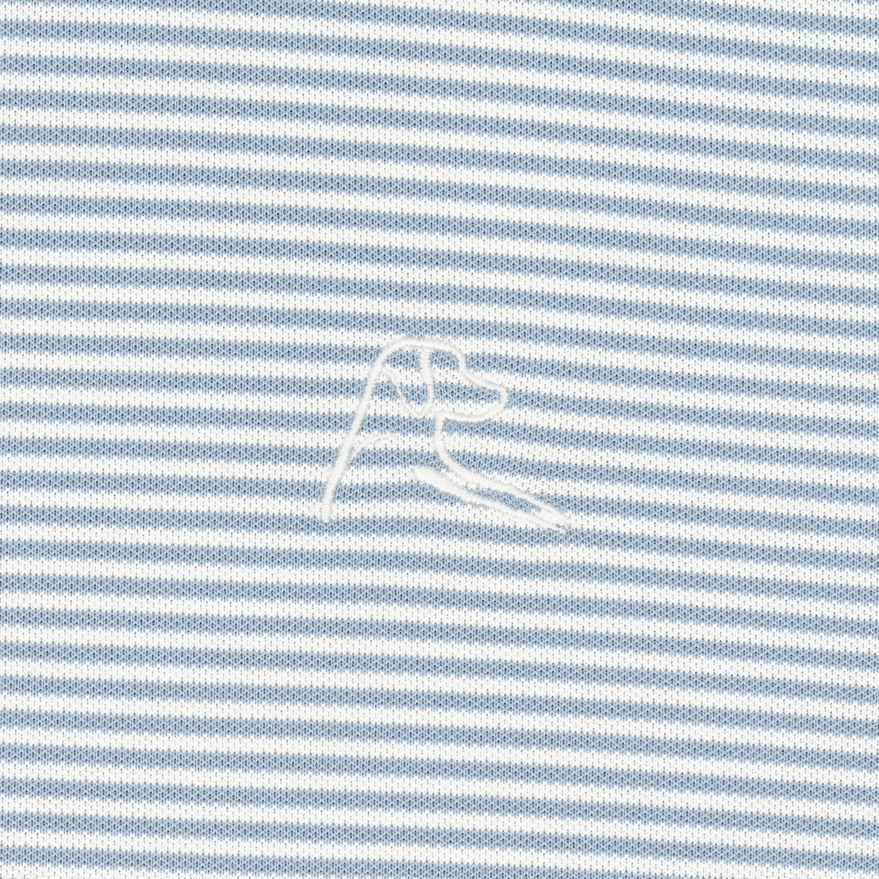 The Crispy Stripe Pique |  Performance Polo | The Crispy Stripe - Ice Pick Blue/White - Fleet Navy