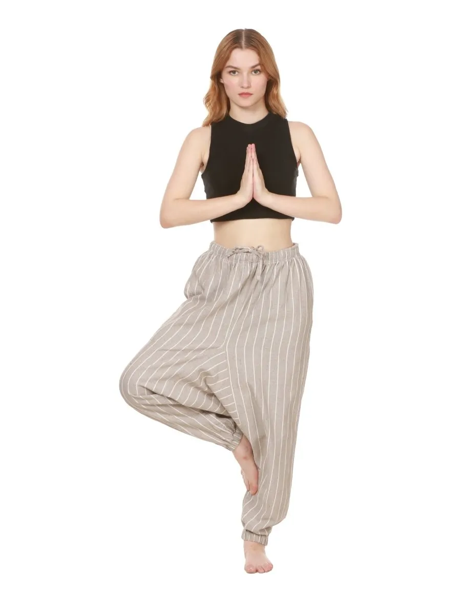 Women's Harem Pant | Grey Stripes | Fits Waist Size 28" to 36"