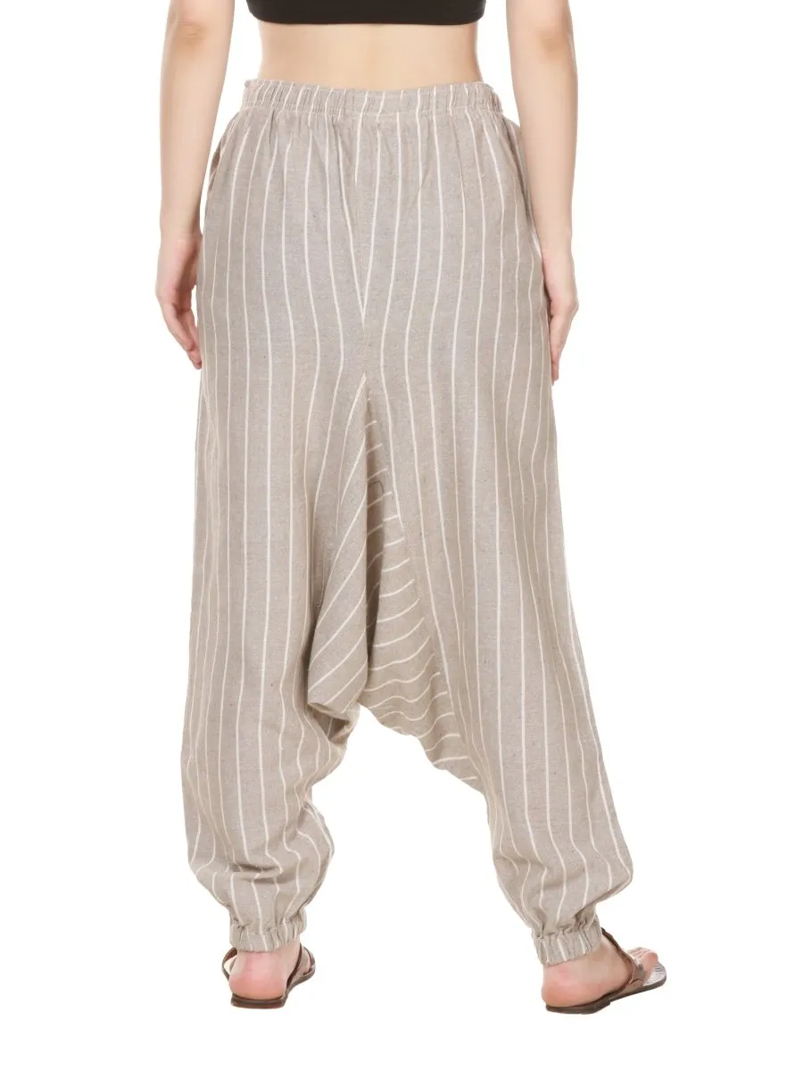 Women's Harem Pant | Grey Stripes | Fits Waist Size 28" to 36"