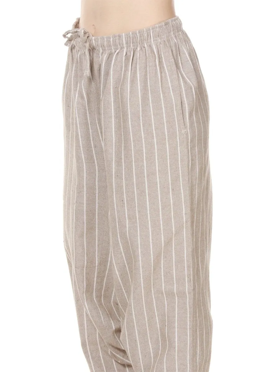 Women's Harem Pant | Grey Stripes | Fits Waist Size 28" to 36"